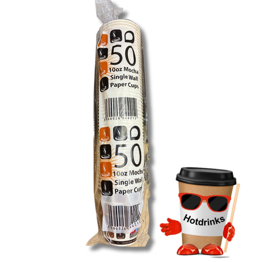 10oz Mocha Single Wall Paper Cup (50/1000) (Copy)