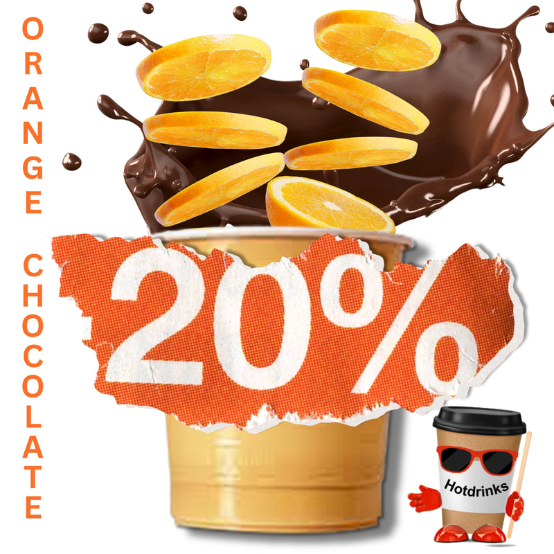 Load image into Gallery viewer, 73mm Luxury Orange Hot Chocolate - 20% Discount on boxes of 300 cups
