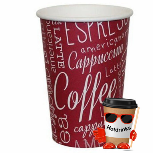 9oz Paper 'Rosa' Cups (Sleeves of 50 or Boxes of 1000 cups)